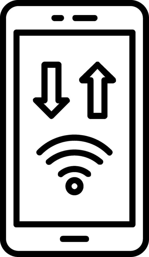 Mobile Phone Line Icon vector