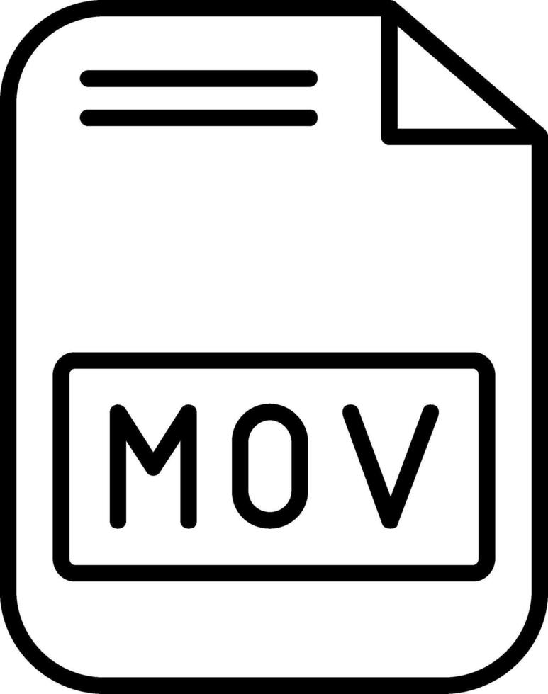 mov archivo línea icono vector