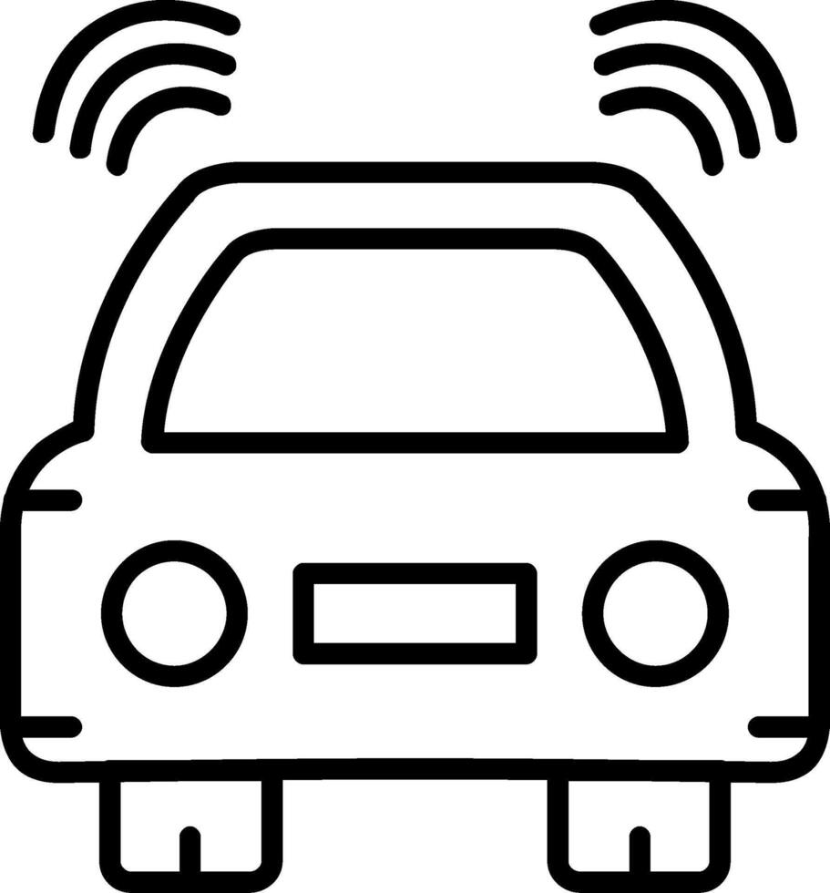 icono de línea de coche vector