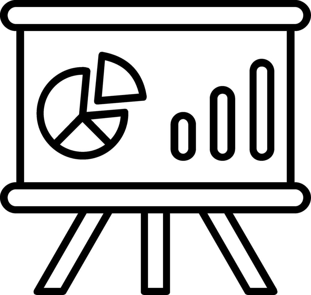 Whiteboard Line Icon vector