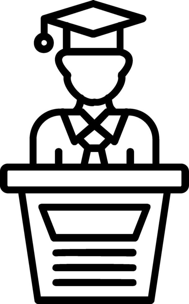 Graduation Line Icon vector