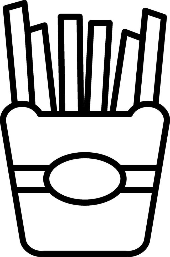 icono de línea de papas fritas vector