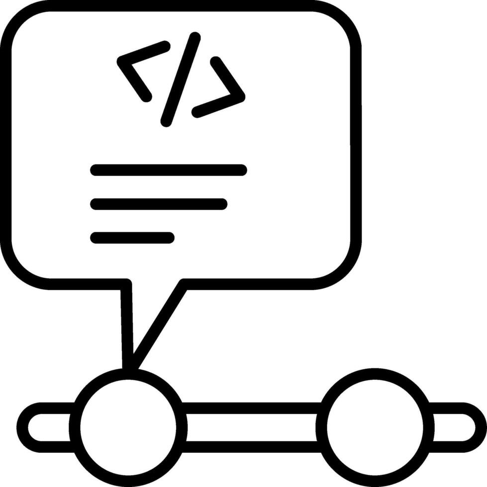 icono de línea de programación vector