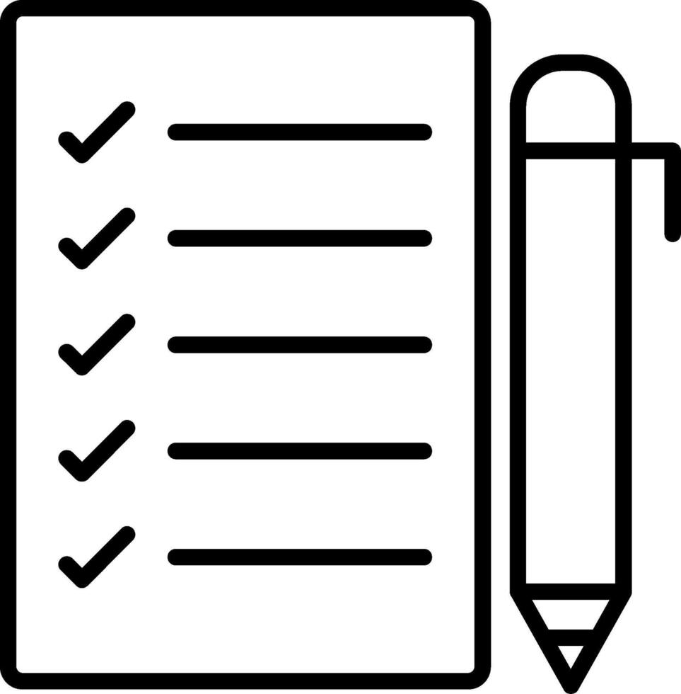 Task List Line Icon vector