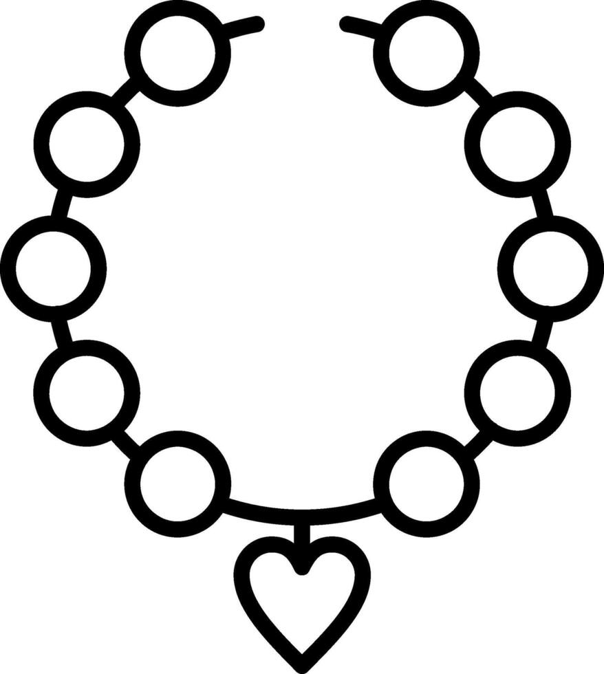 Pearl Necklace Line Icon vector