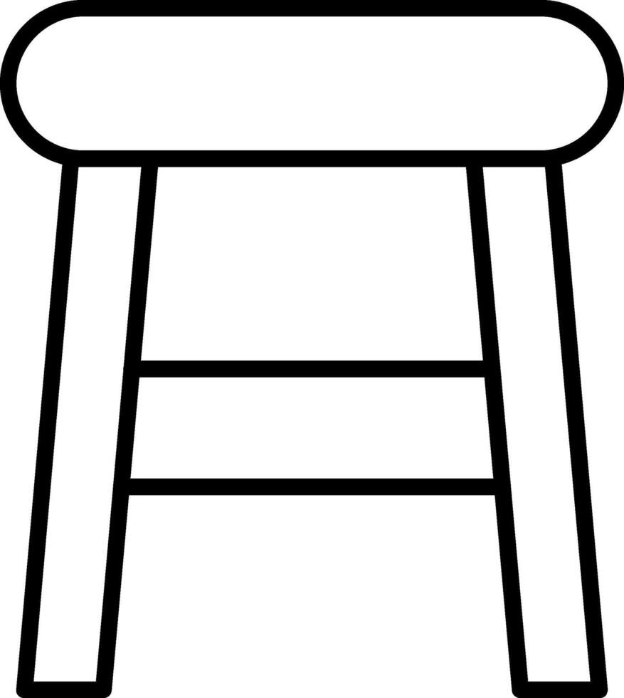 Stool Line Icon vector