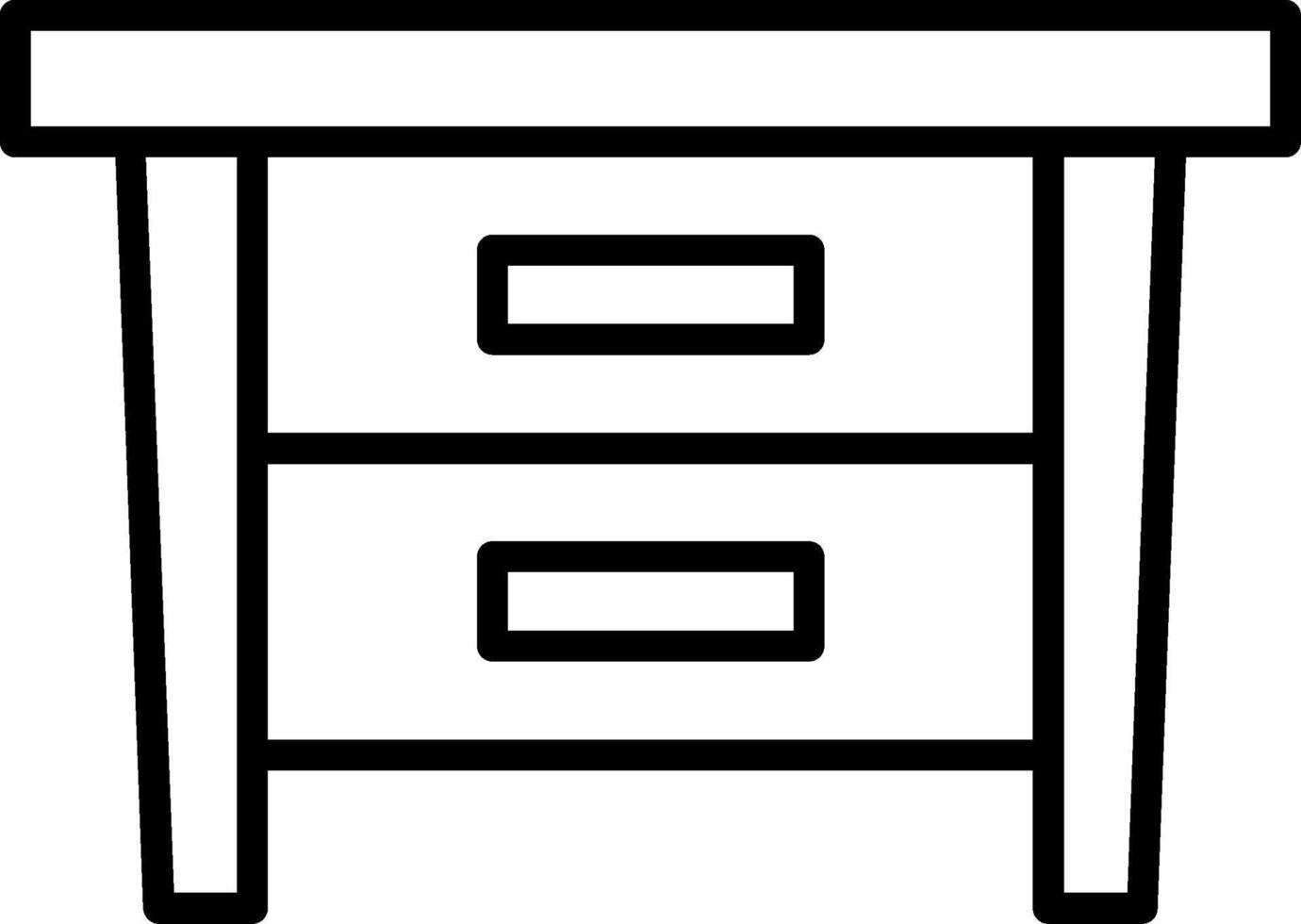 Side Table Line Icon vector