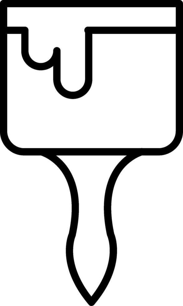Paint Brush Line Icon vector