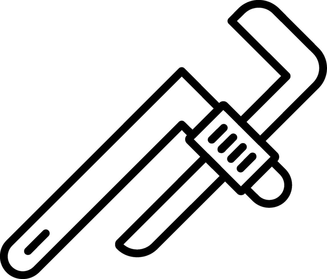 Pipe Wrench Line Icon vector