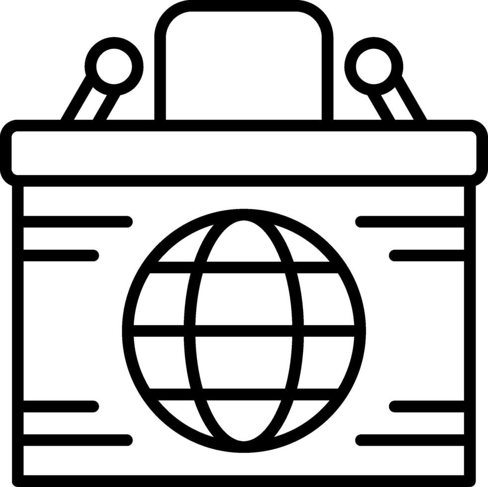 Desk Line Icon vector