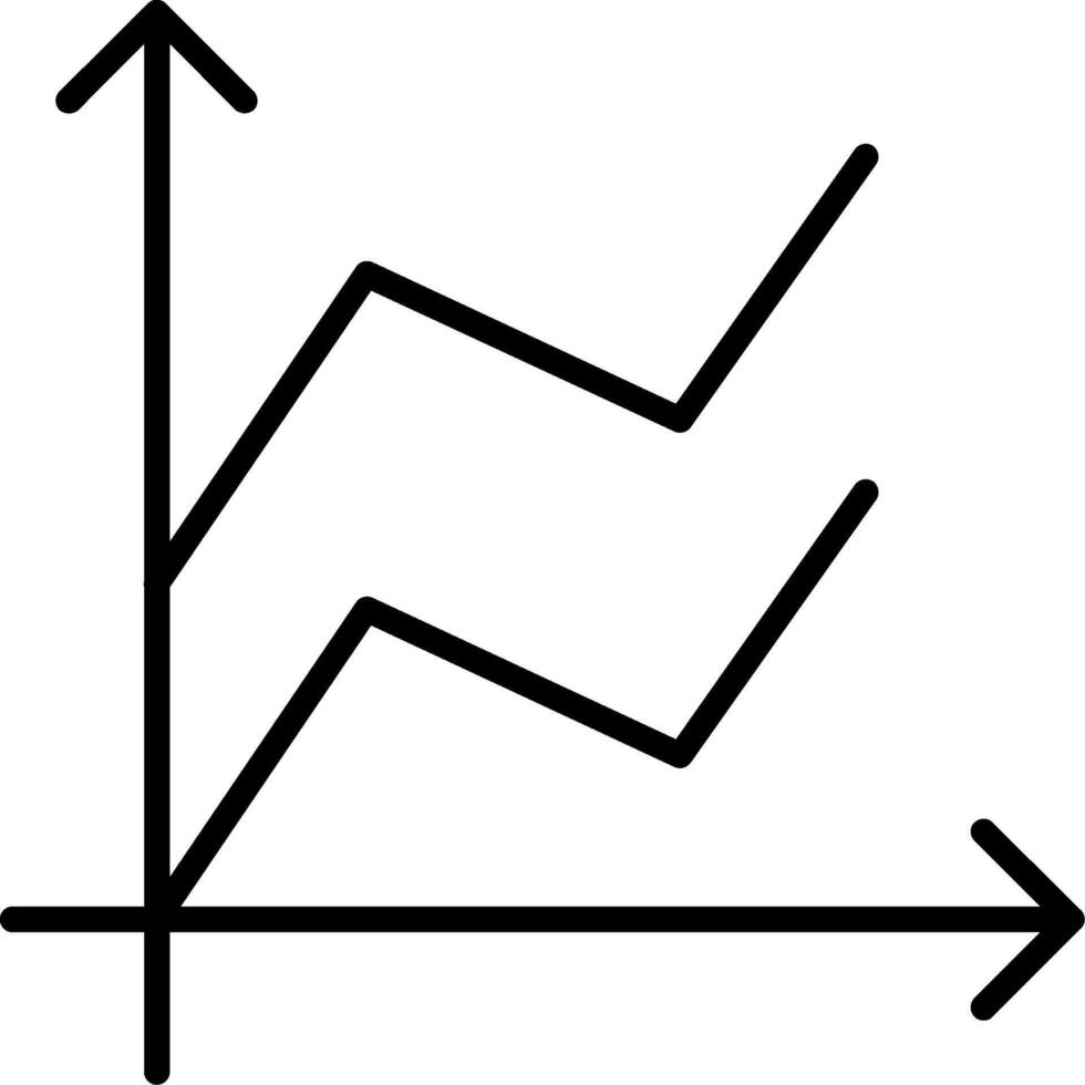 Area Graph Line Icon vector