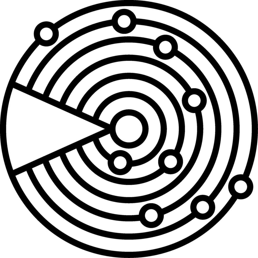 Sonar Line Icon vector