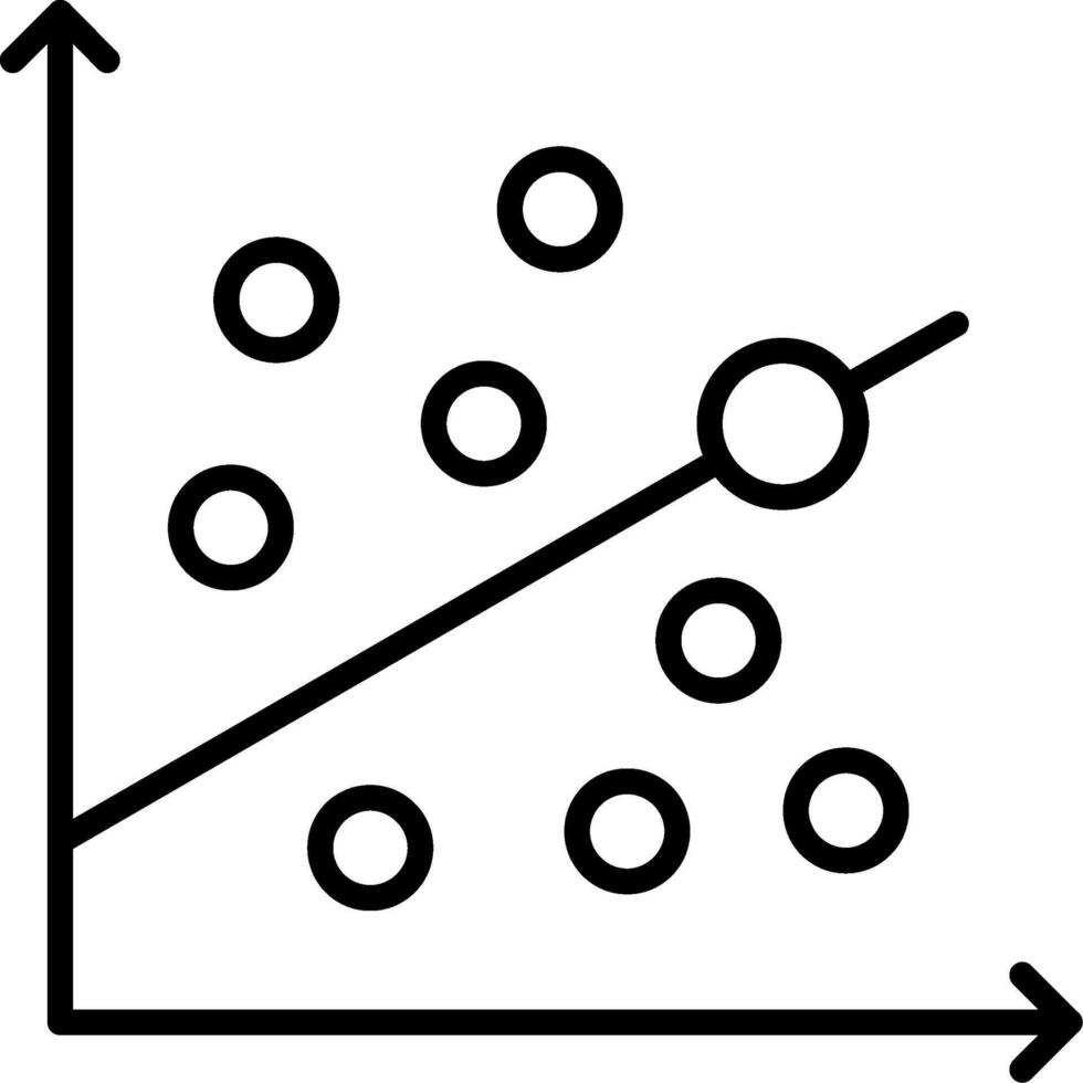 icono de línea de gráfico de dispersión vector