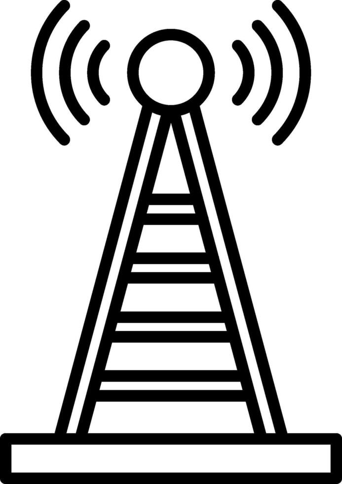 Radio Tower Line Icon vector
