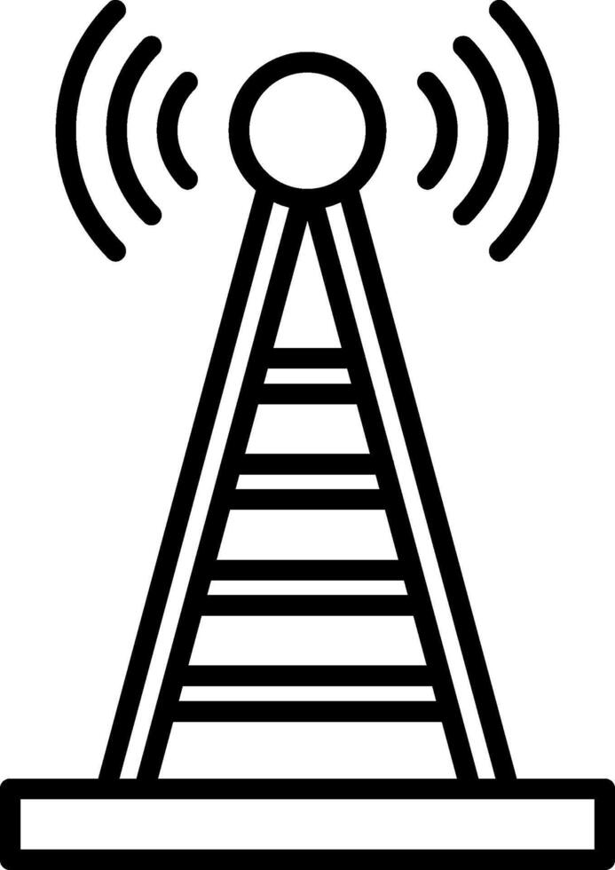 Radio Tower Line Icon vector