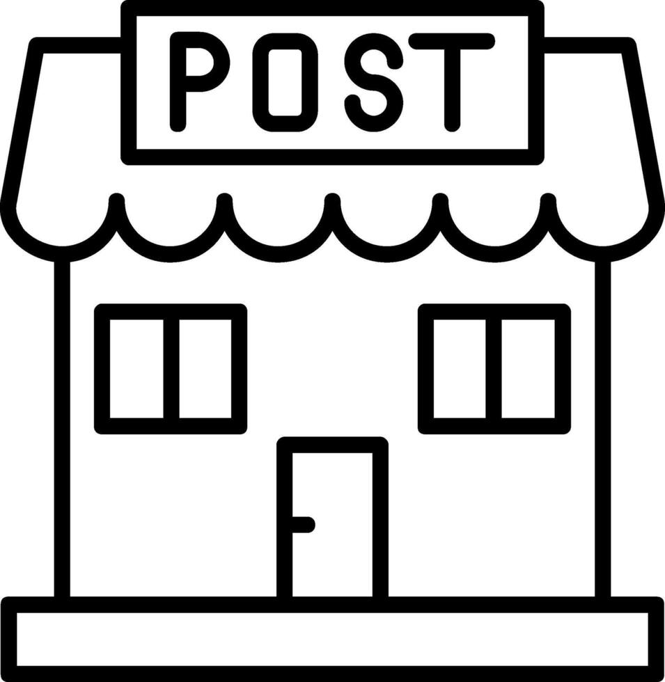 icono de línea de oficina de correos vector