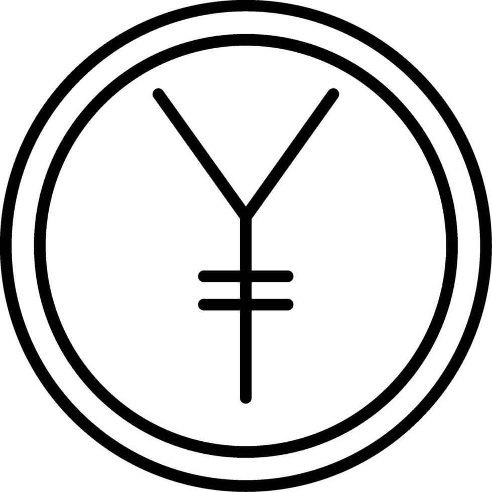 Yen Line Icon vector