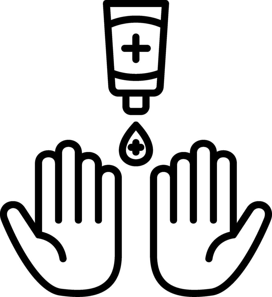 Hand Wash Line Icon vector