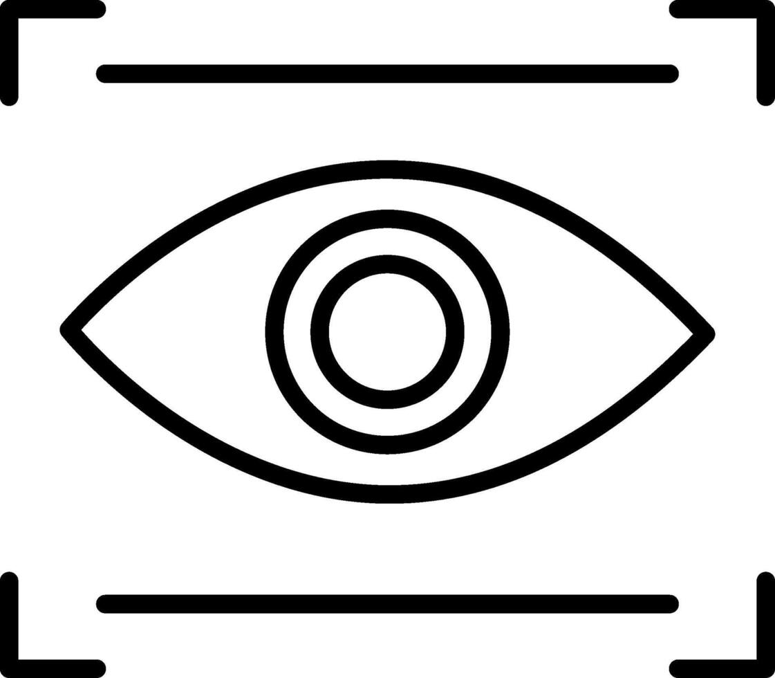 icono de línea de escaneo ocular vector