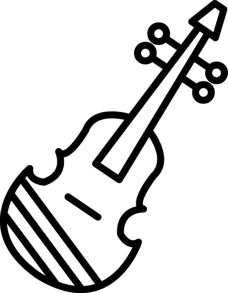 icono de línea de violín vector