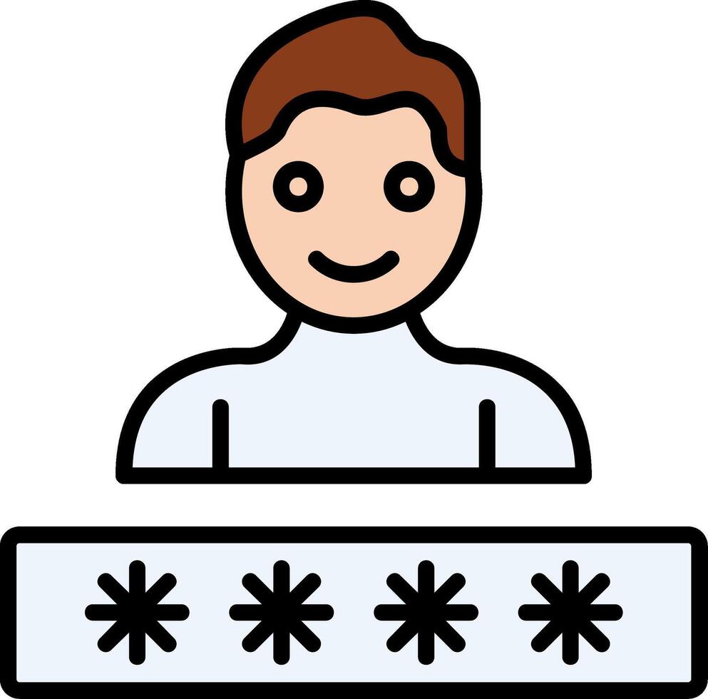 Account Password Line Filled Icon vector