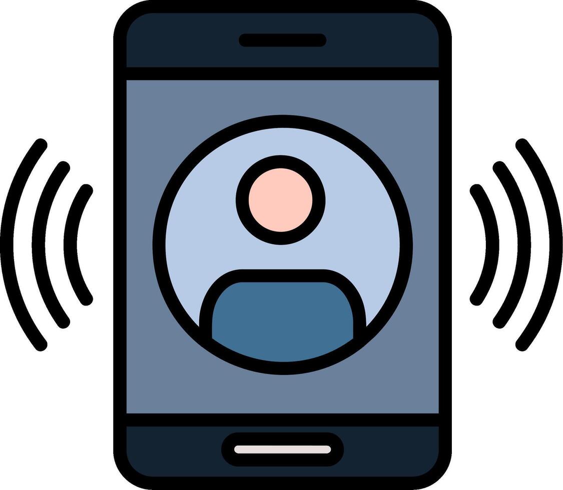 Call Line Filled Icon vector