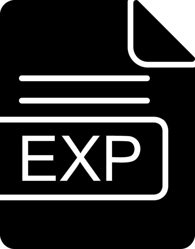 Exp archivo formato glifo icono vector