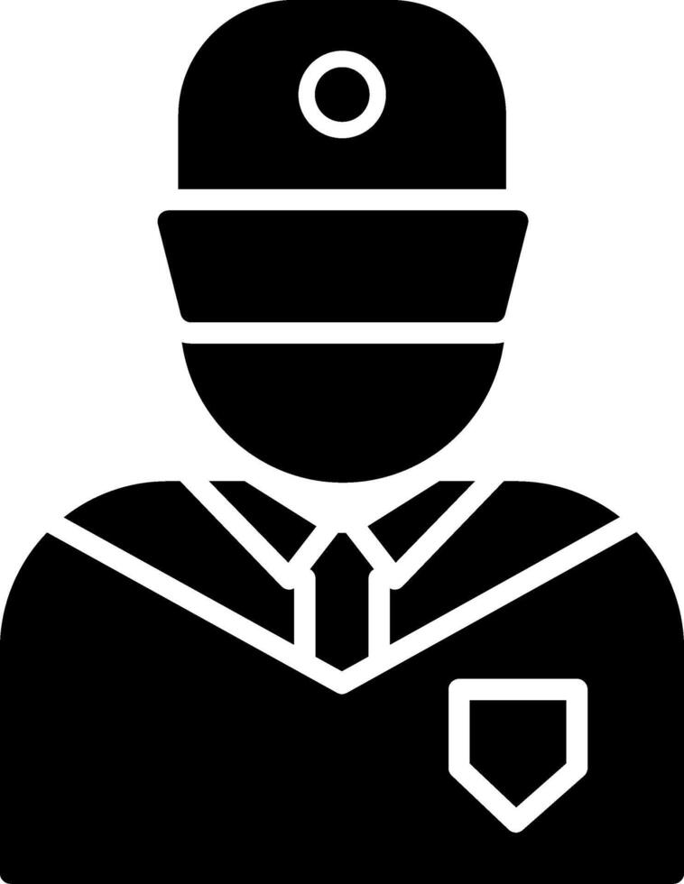 icono de glifo de guardia de seguridad vector