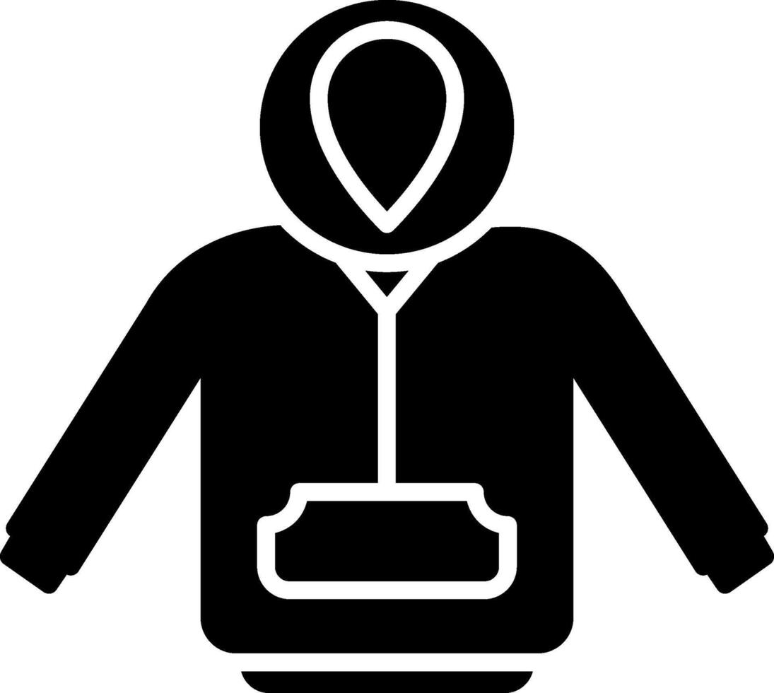 Hoodie Glyph Icon vector