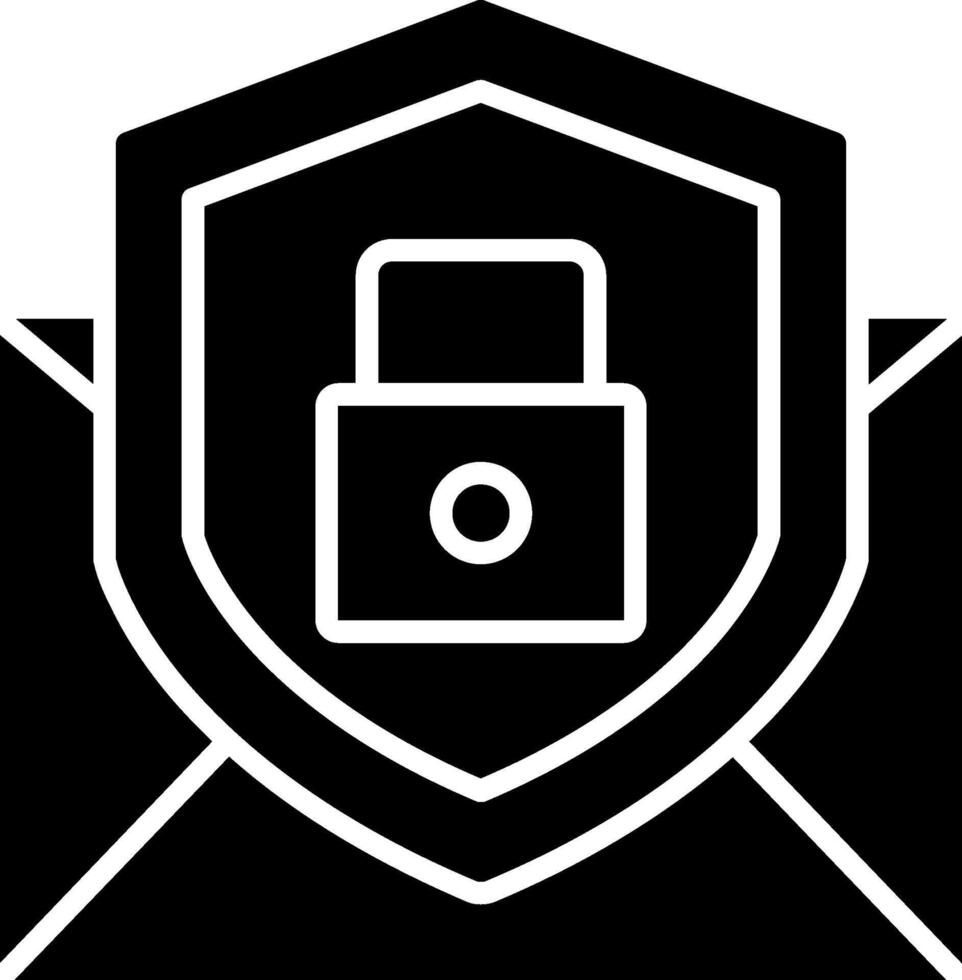 Email Protection Glyph Icon vector