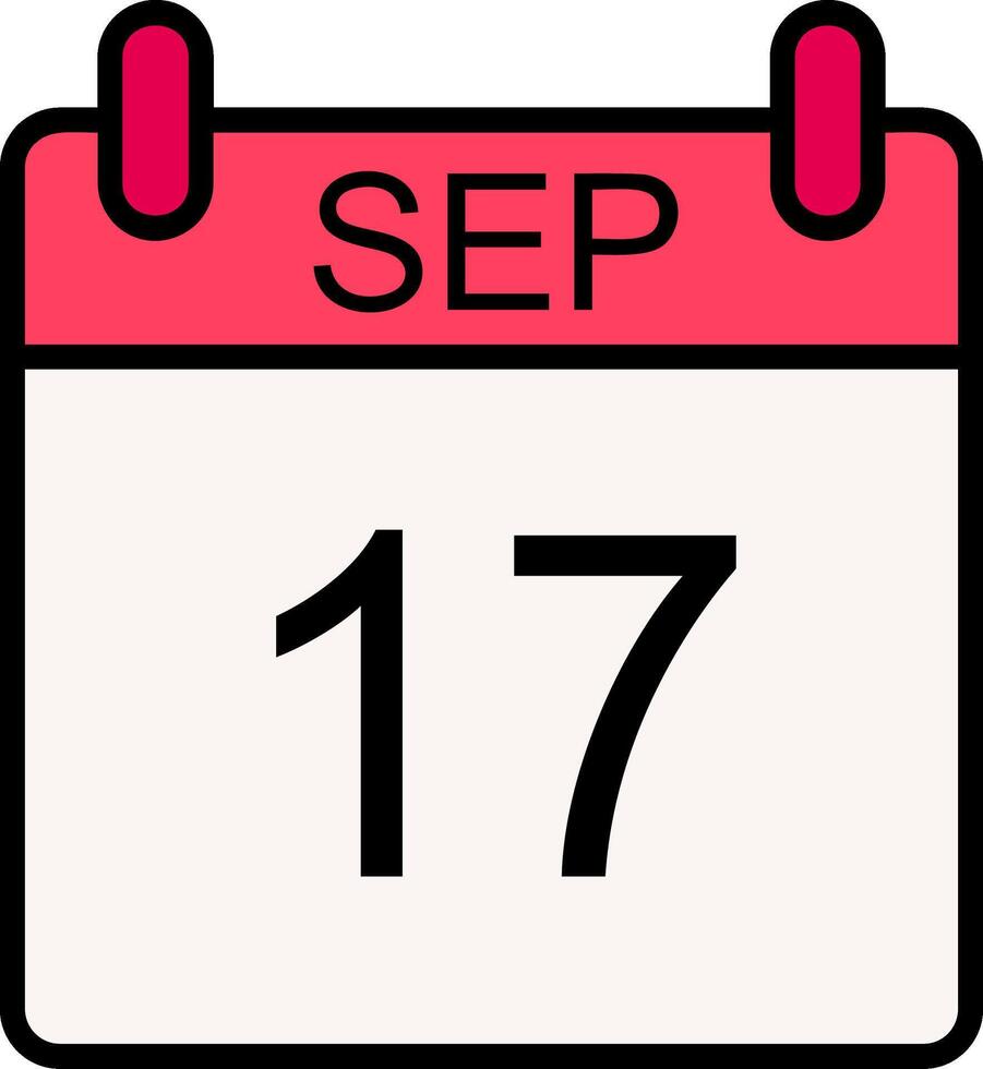 septiembre línea lleno icono vector