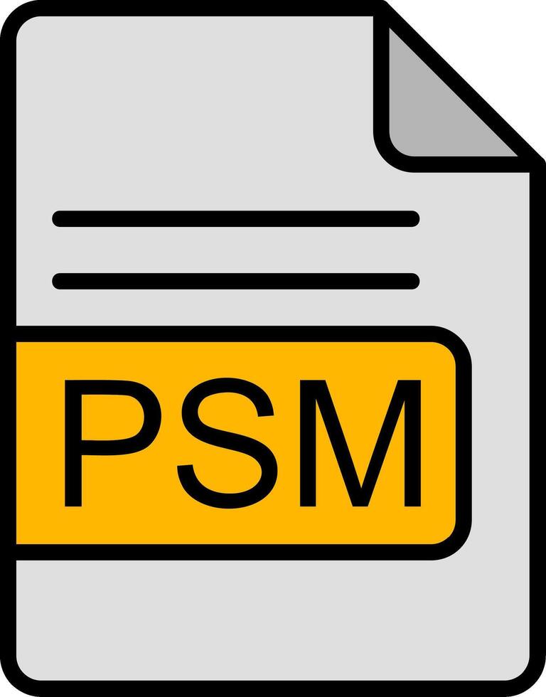 psm archivo formato línea lleno icono vector