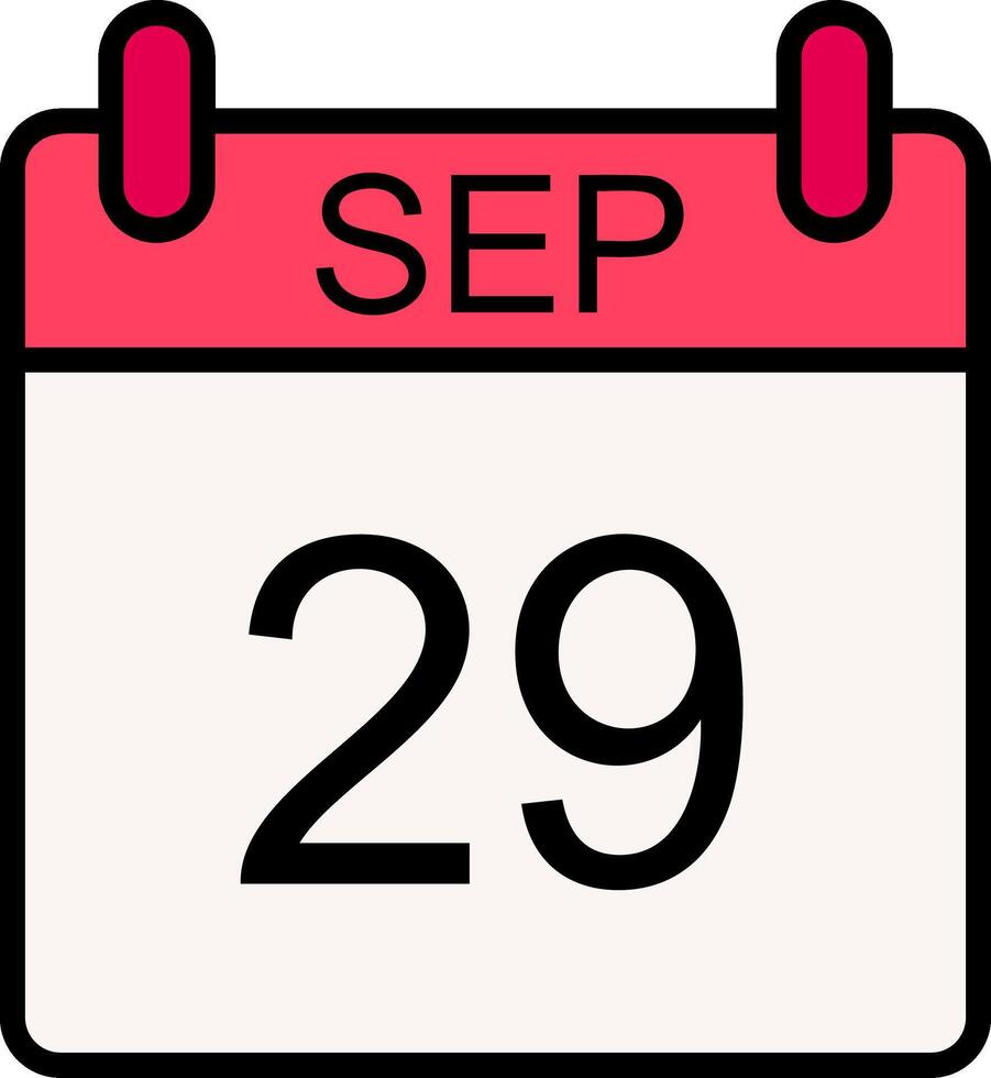 September Line Filled Icon vector