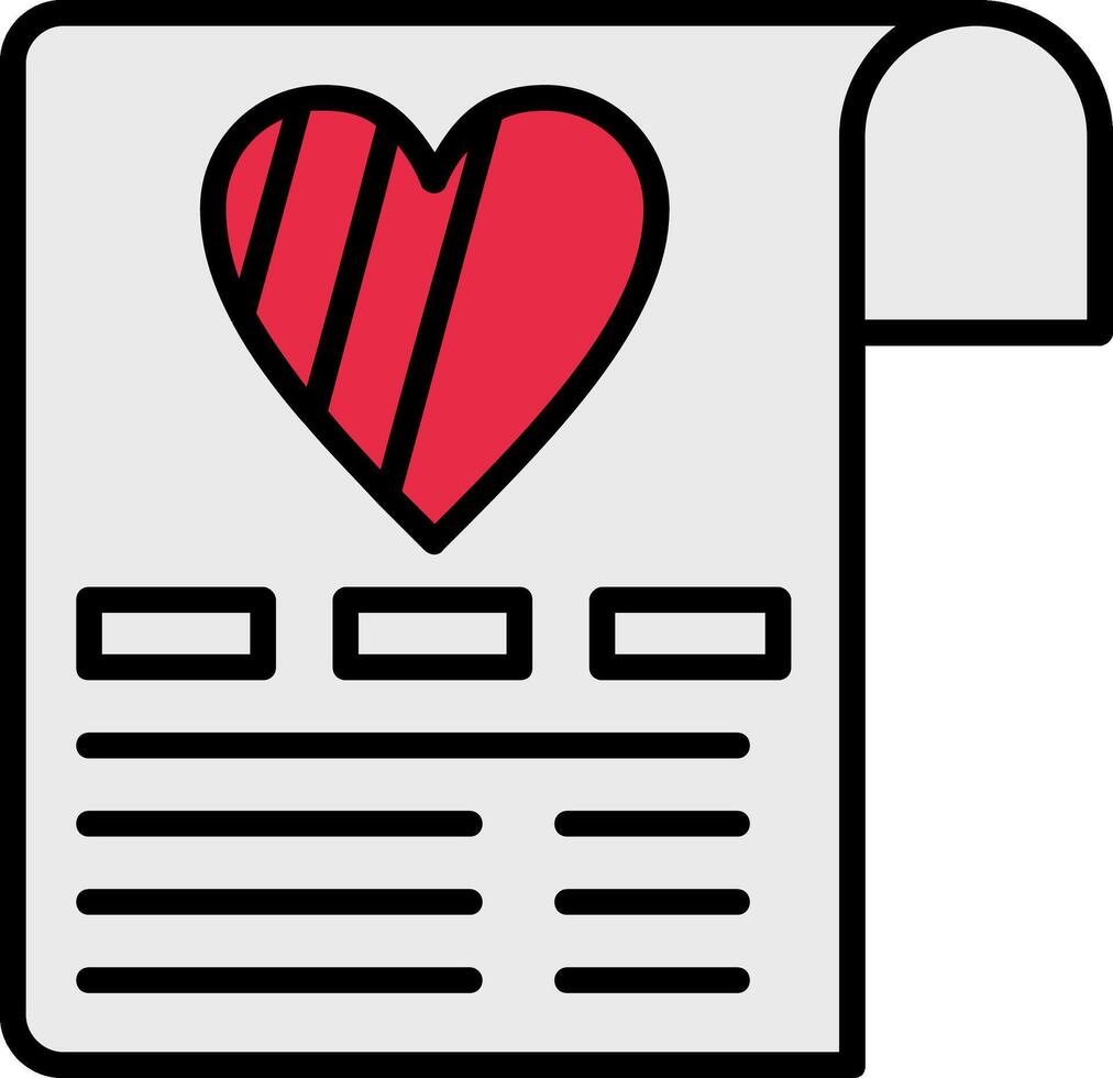 Wish List Line Filled Icon vector