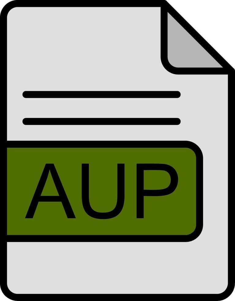 aup archivo formato línea lleno icono vector