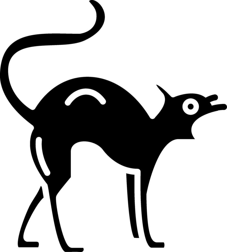Black Cat Glyph Icon vector