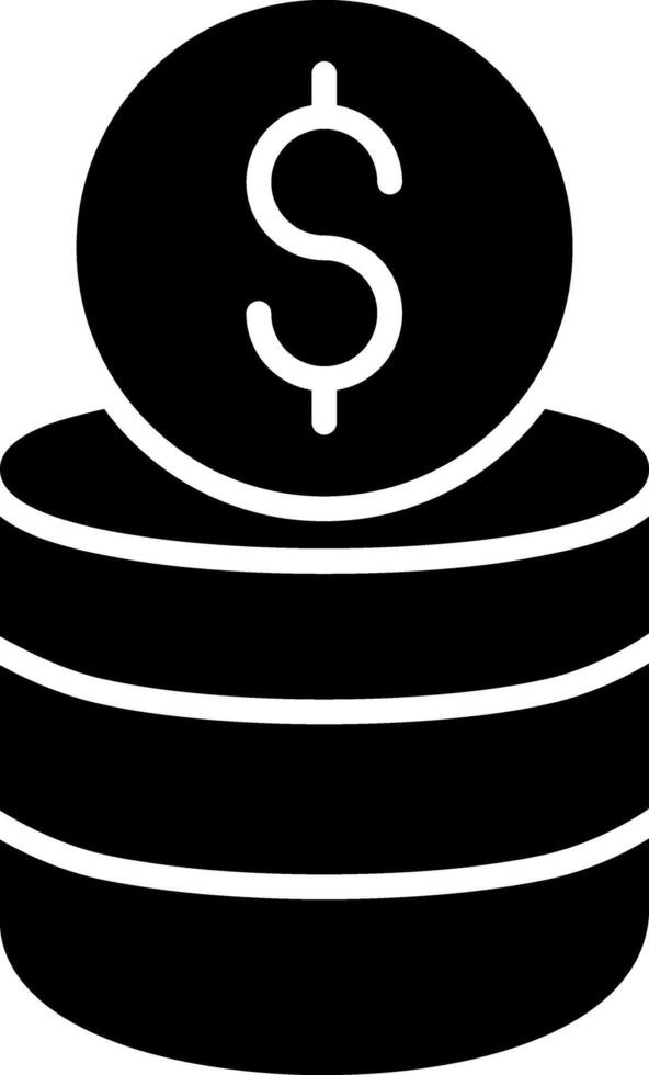 Coin Stack Glyph Icon vector