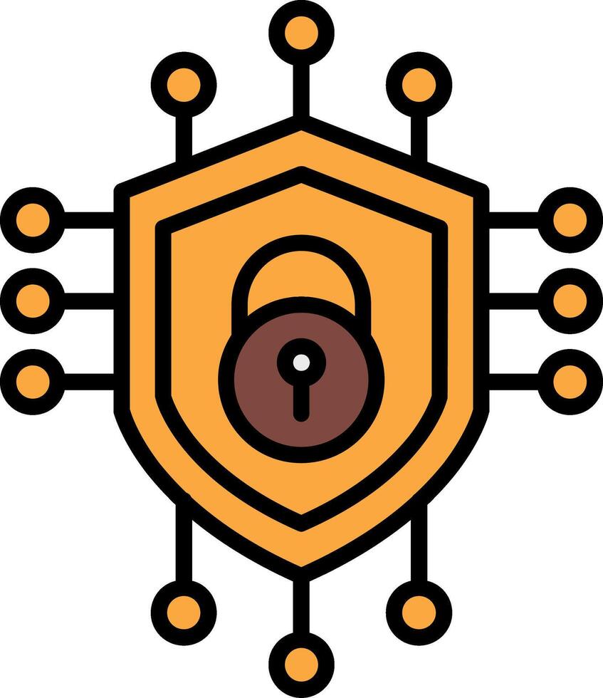 Security Line Filled Icon vector