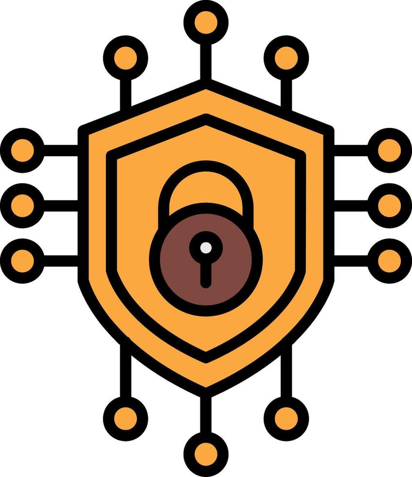 Security Line Filled Icon vector