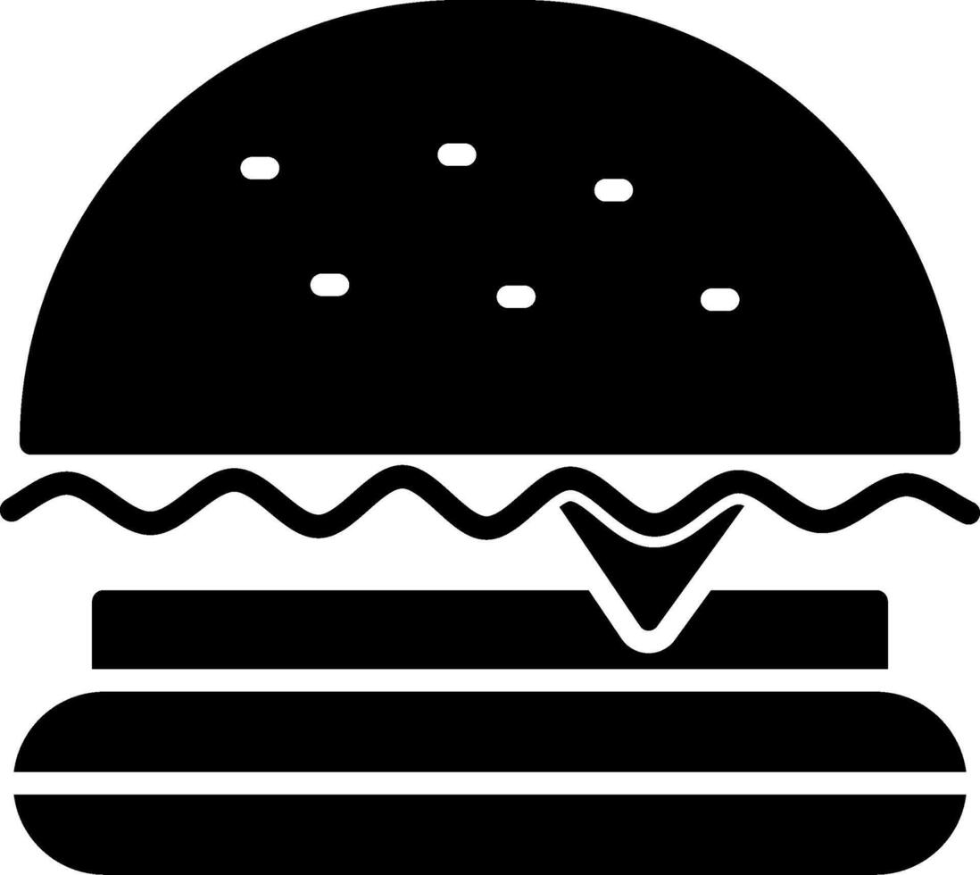 Burger Fast Food Glyph Icon vector