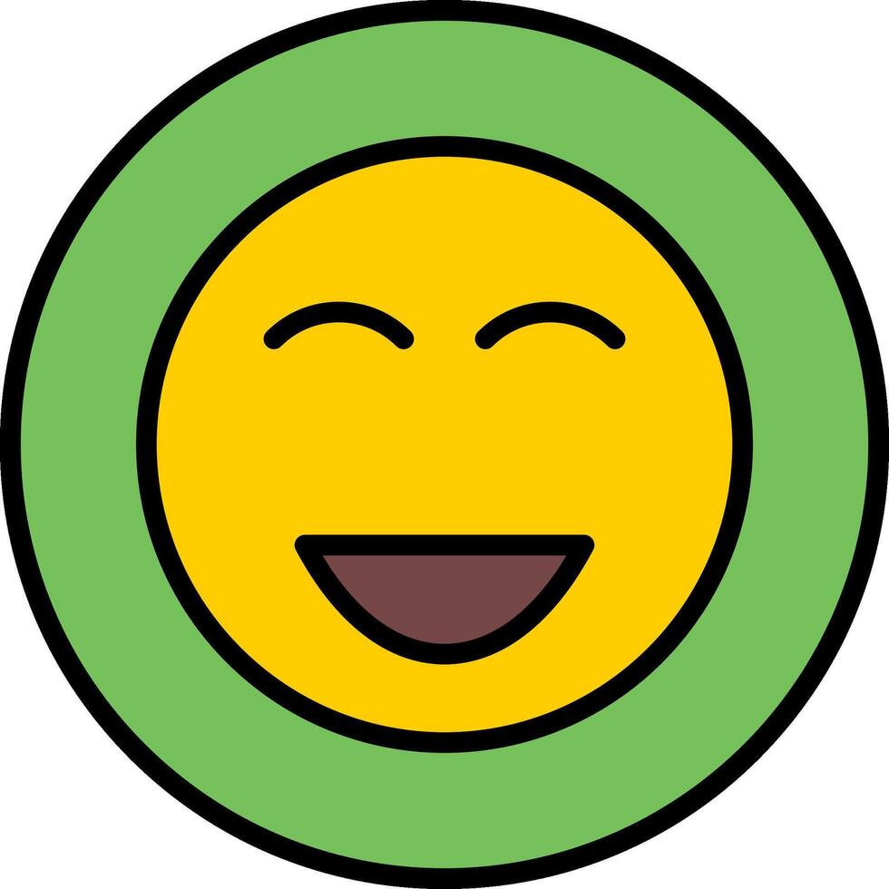 Happy Line Filled Icon vector