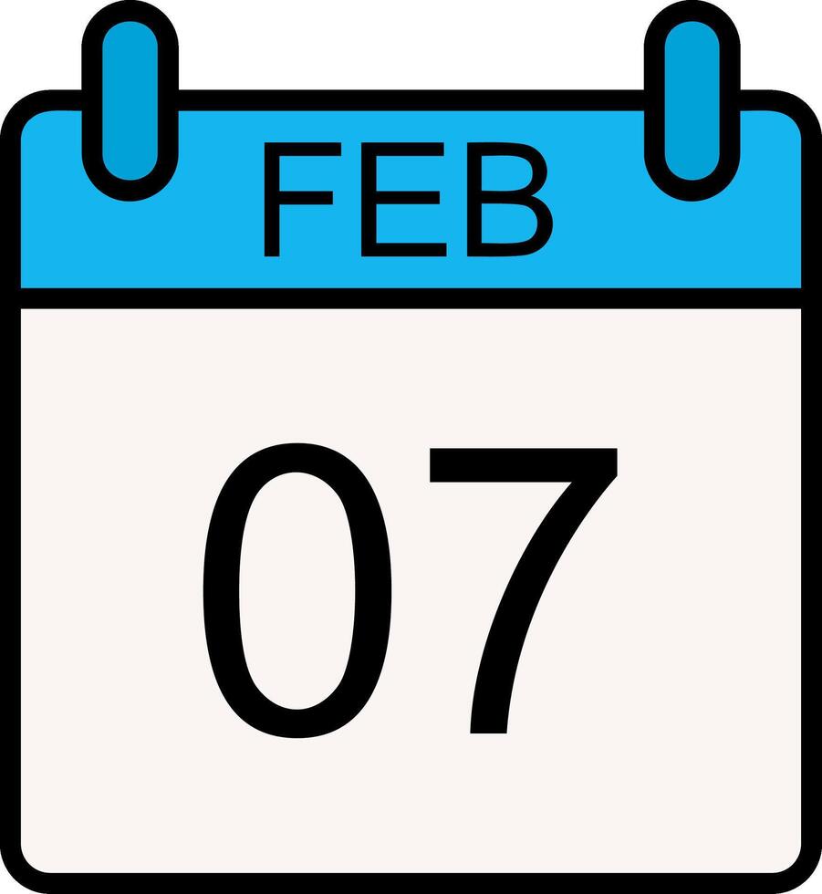 February Line Filled Icon vector