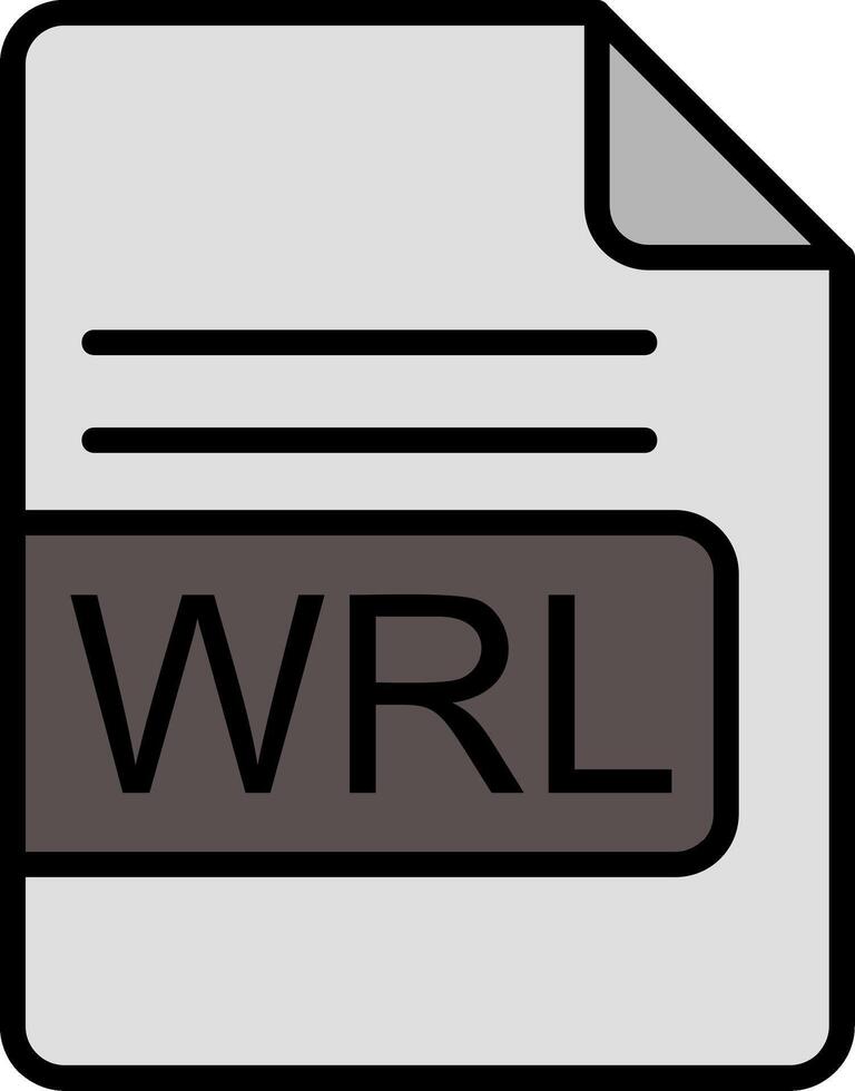 WRL File Format Line Filled Icon vector