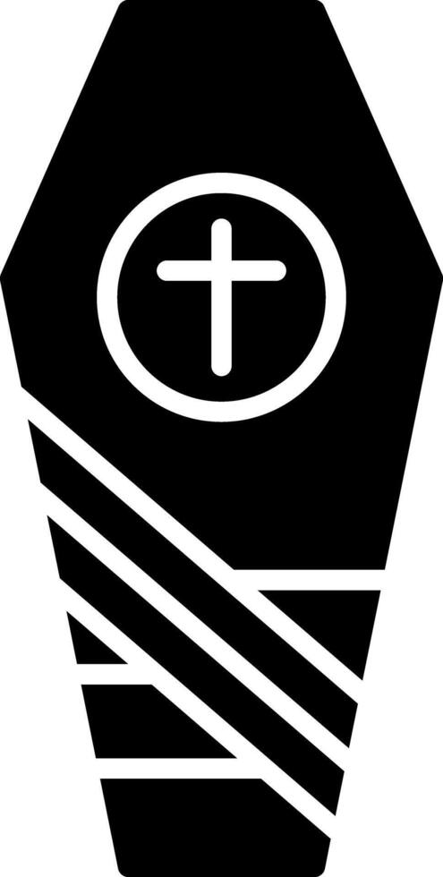 Coffin Glyph Icon vector