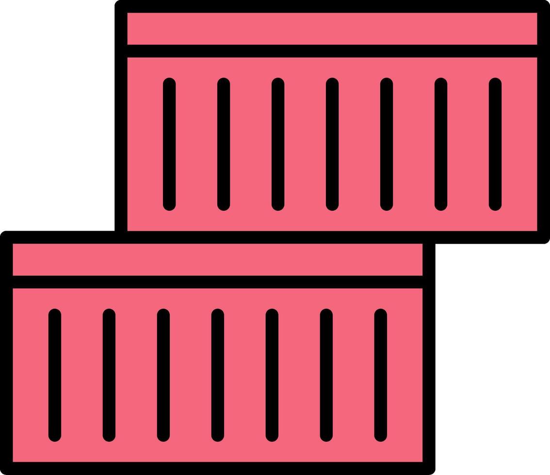 Container Line Filled Icon vector