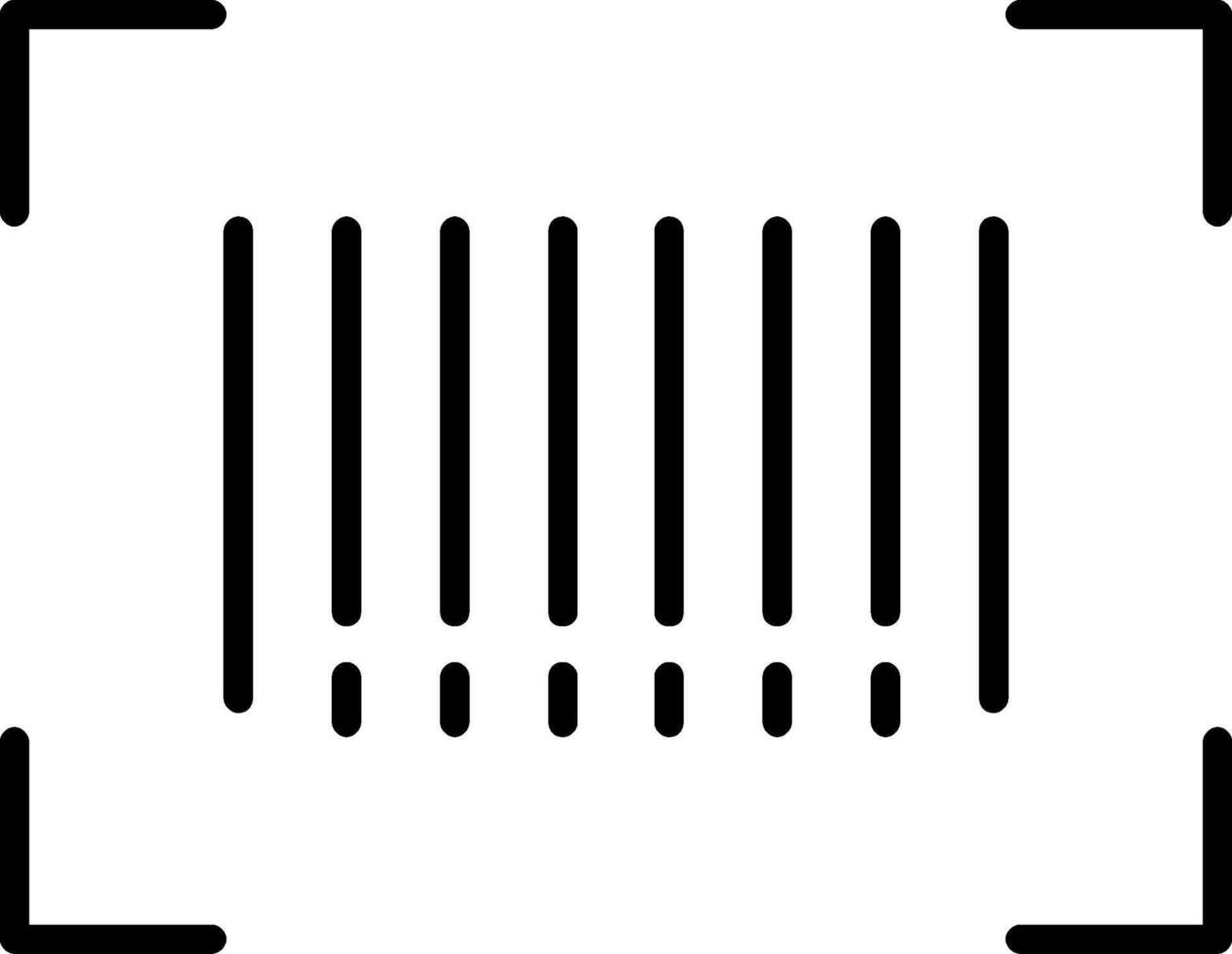 Bar Code Line Filled Icon vector