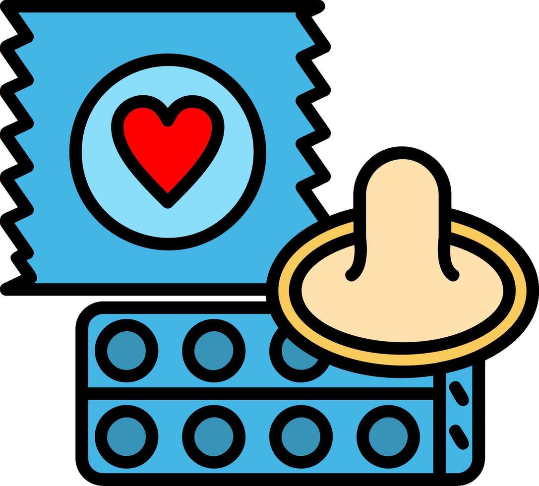 Condom Line Filled Icon vector