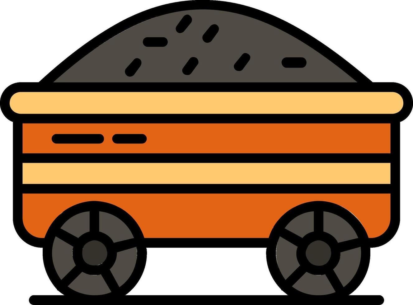 Mine Cart Line Filled Icon vector