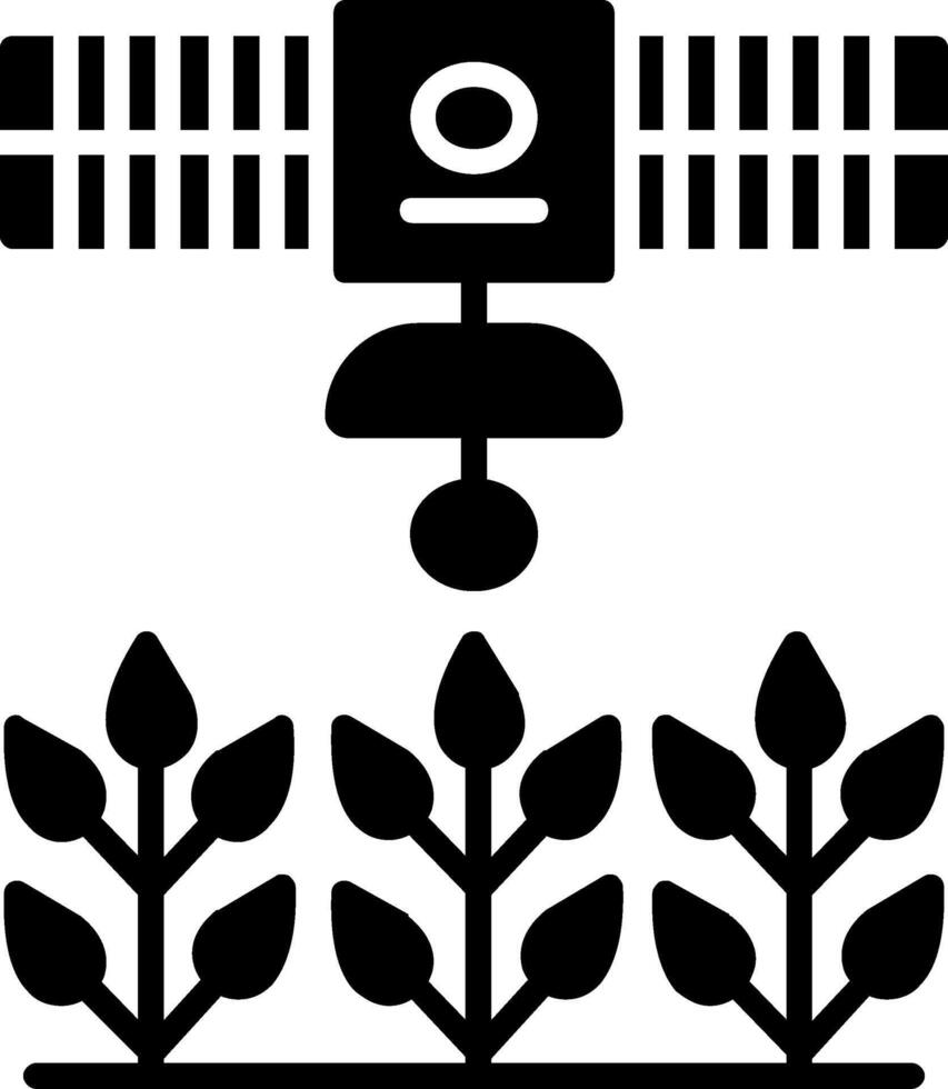 Satellite Crop Monitoring Glyph Icon vector