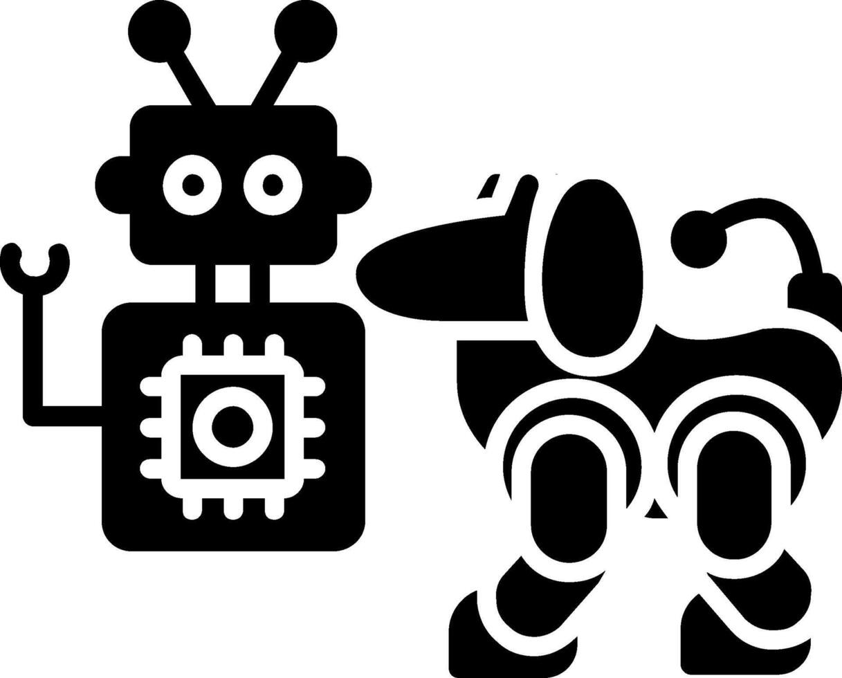 icono de glifo de robot vector